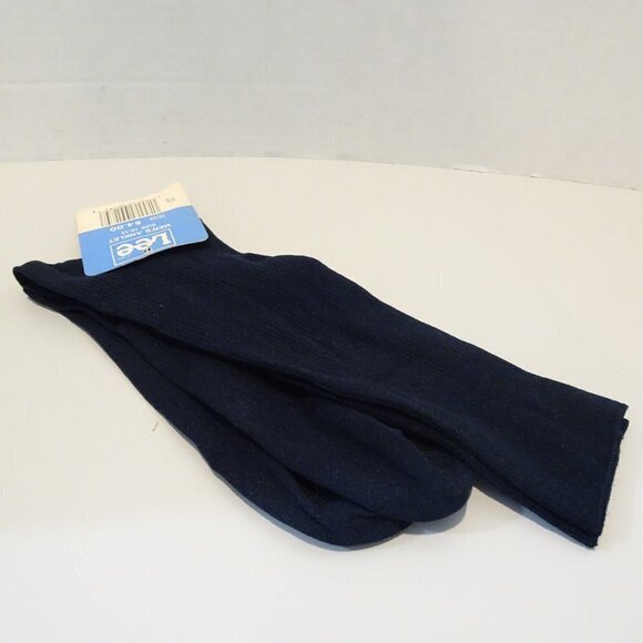 LEE VINTAGE MEN'S Anklet Ribbed Nylon SOCKS FITS 10-13 NOS Made in USA Navy Blue - Picture 6 of 6